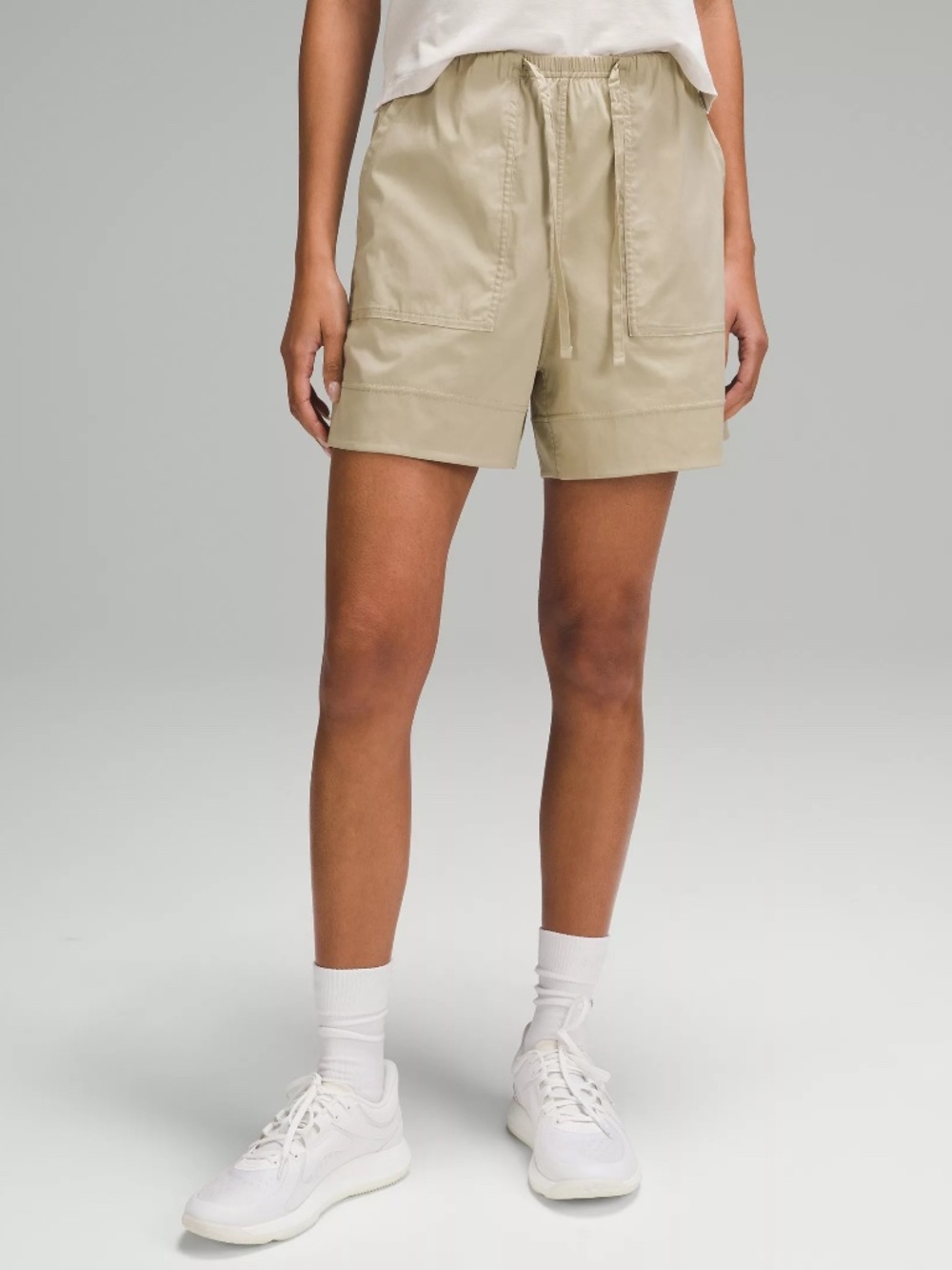 Lululemon Cotton-Blend Poplin High-Rise Short 4" - Size M